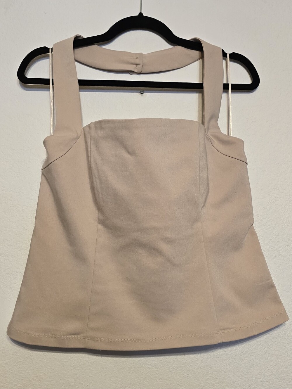 Francesca's NWT Beige Square Neck Bustier Crop Top L
